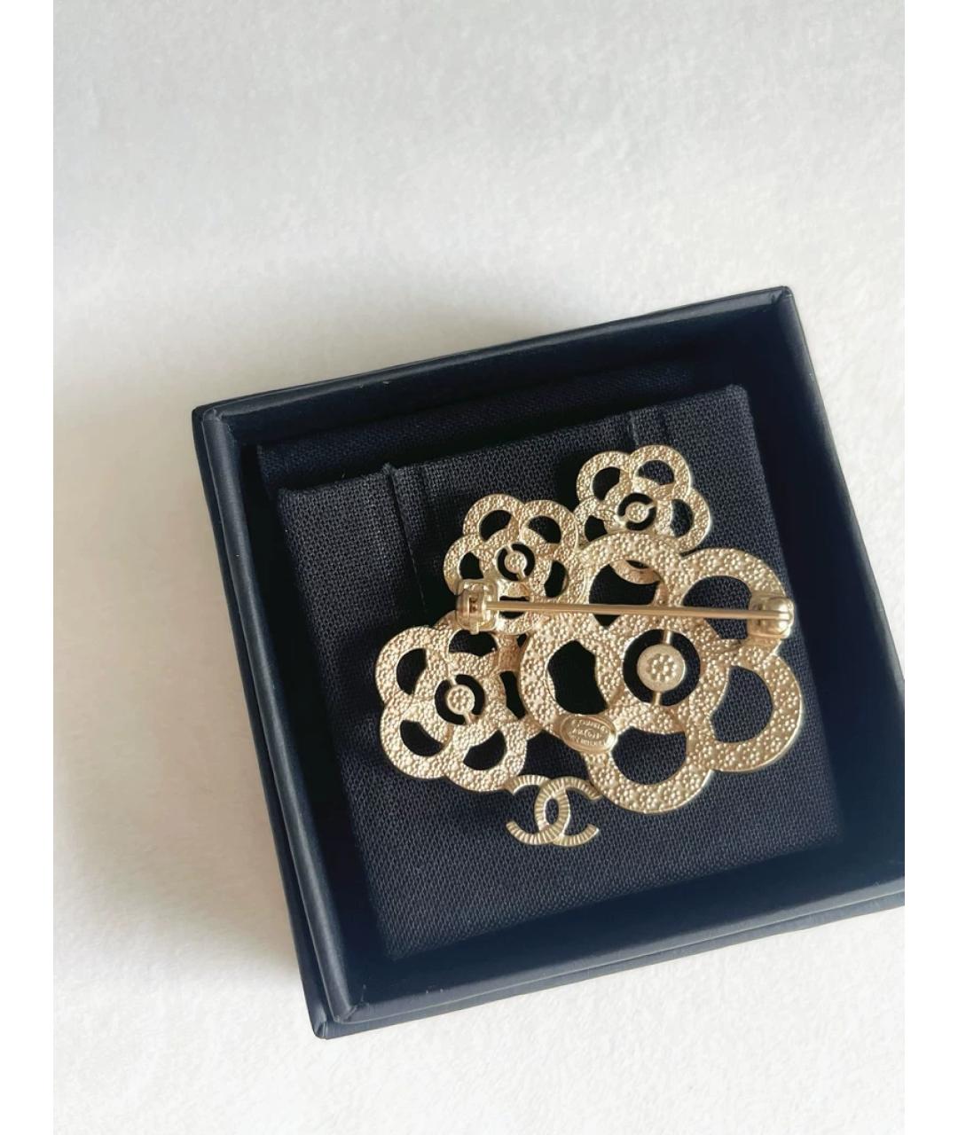 CHANEL Золотая металлическая булавка / брошь, фото 2