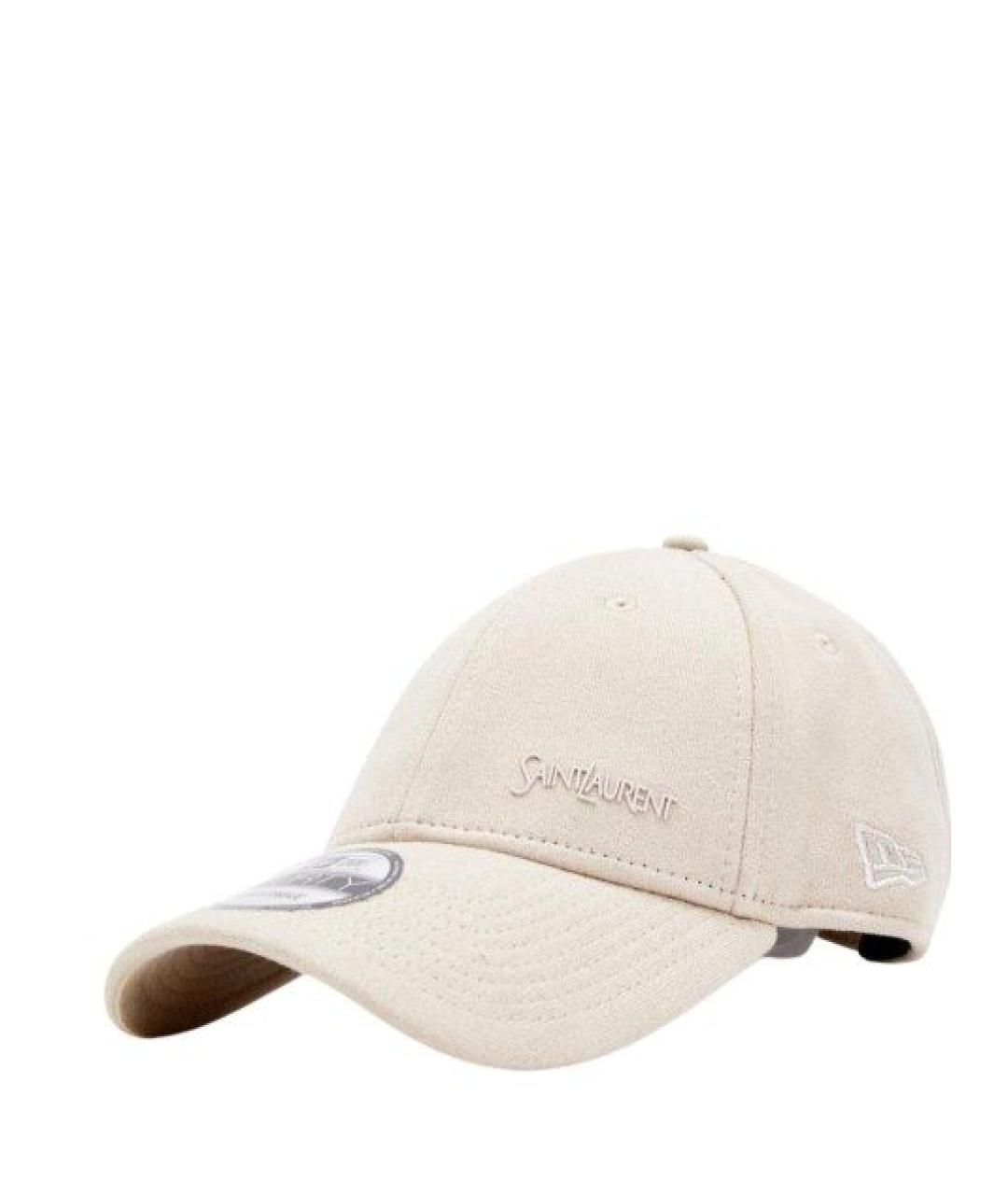 SAINT LAURENT Бежевая хлопковая кепка, фото 9