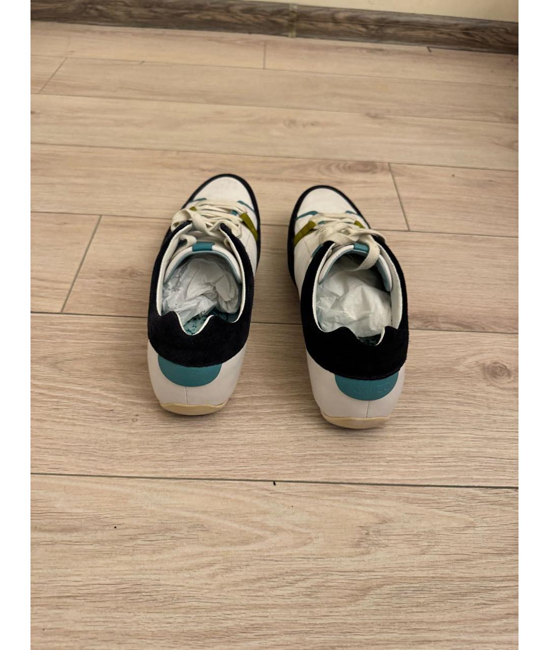 KENZO Белые кожаные низкие кроссовки / кеды, фото 4