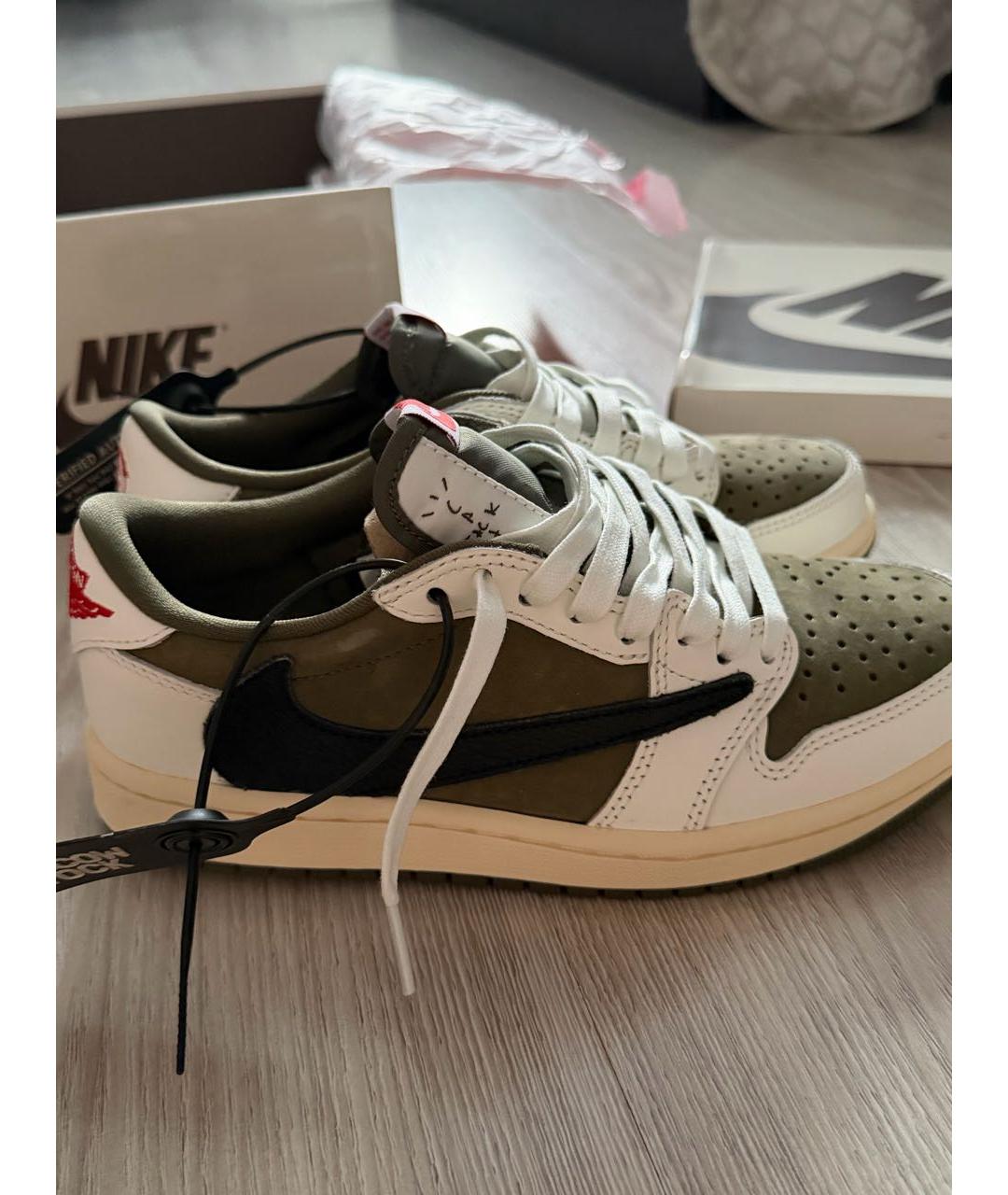 JORDAN Хаки нубуковые кроссовки, фото 6