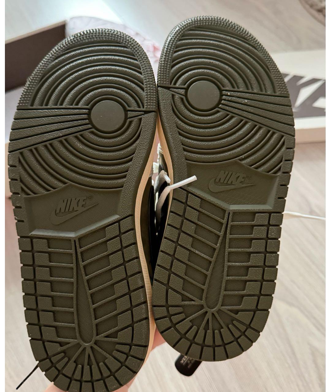 JORDAN Хаки нубуковые кроссовки, фото 4