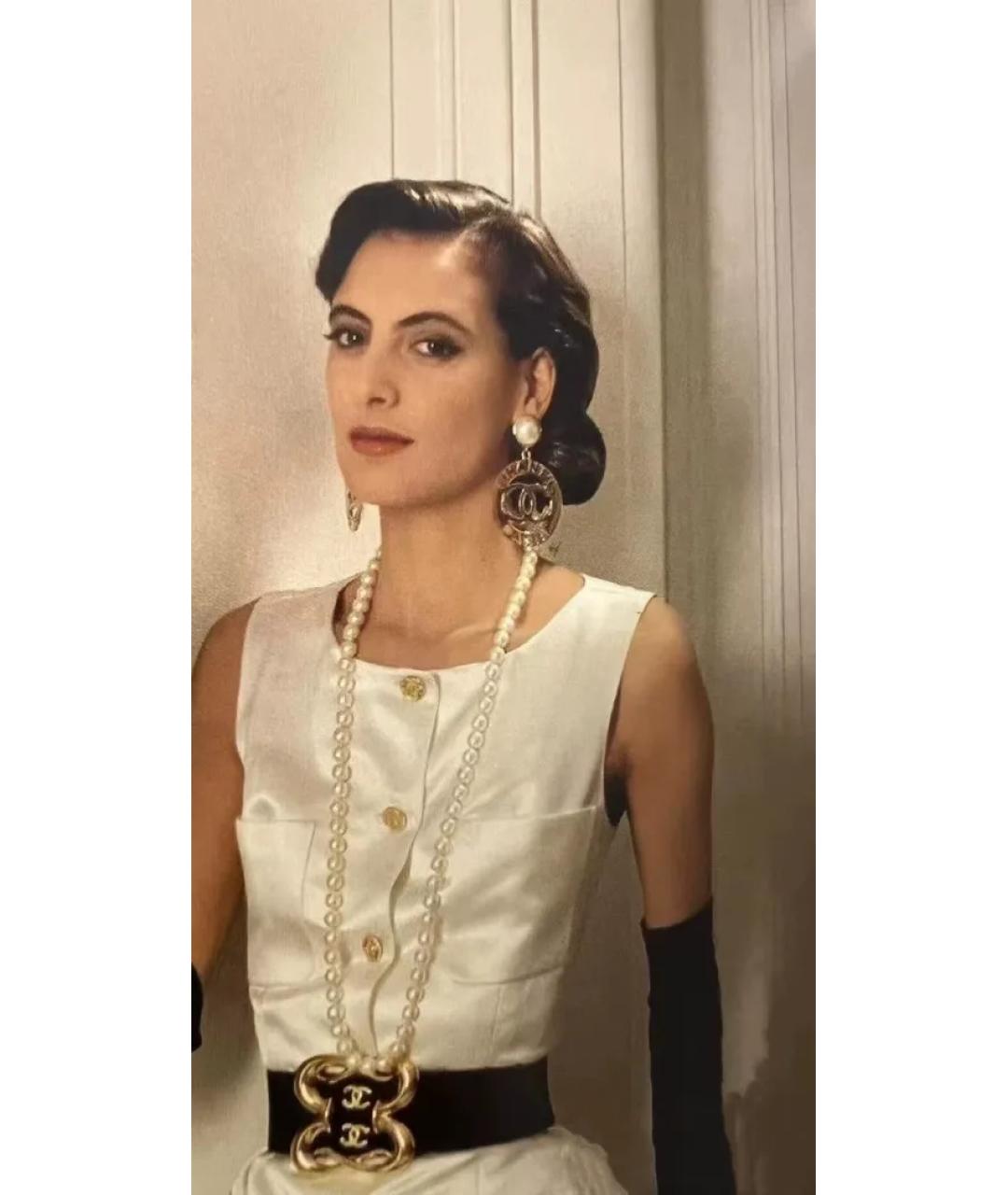 CHANEL Золотые металлические серьги, фото 4