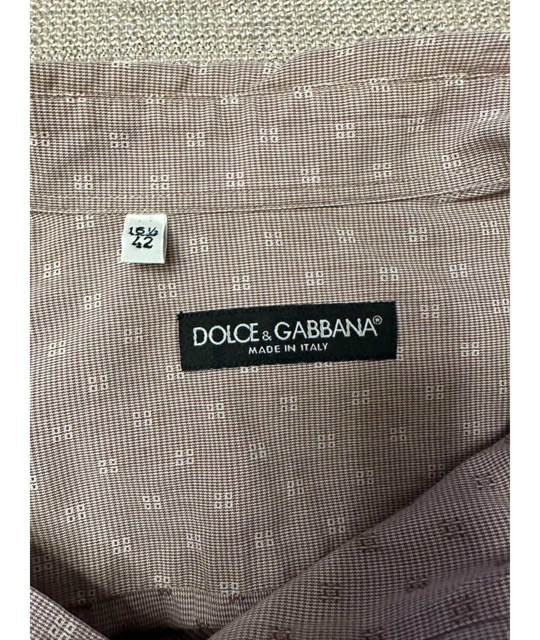 DOLCE&GABBANA Коричневая хлопковая кэжуал рубашка, фото 3
