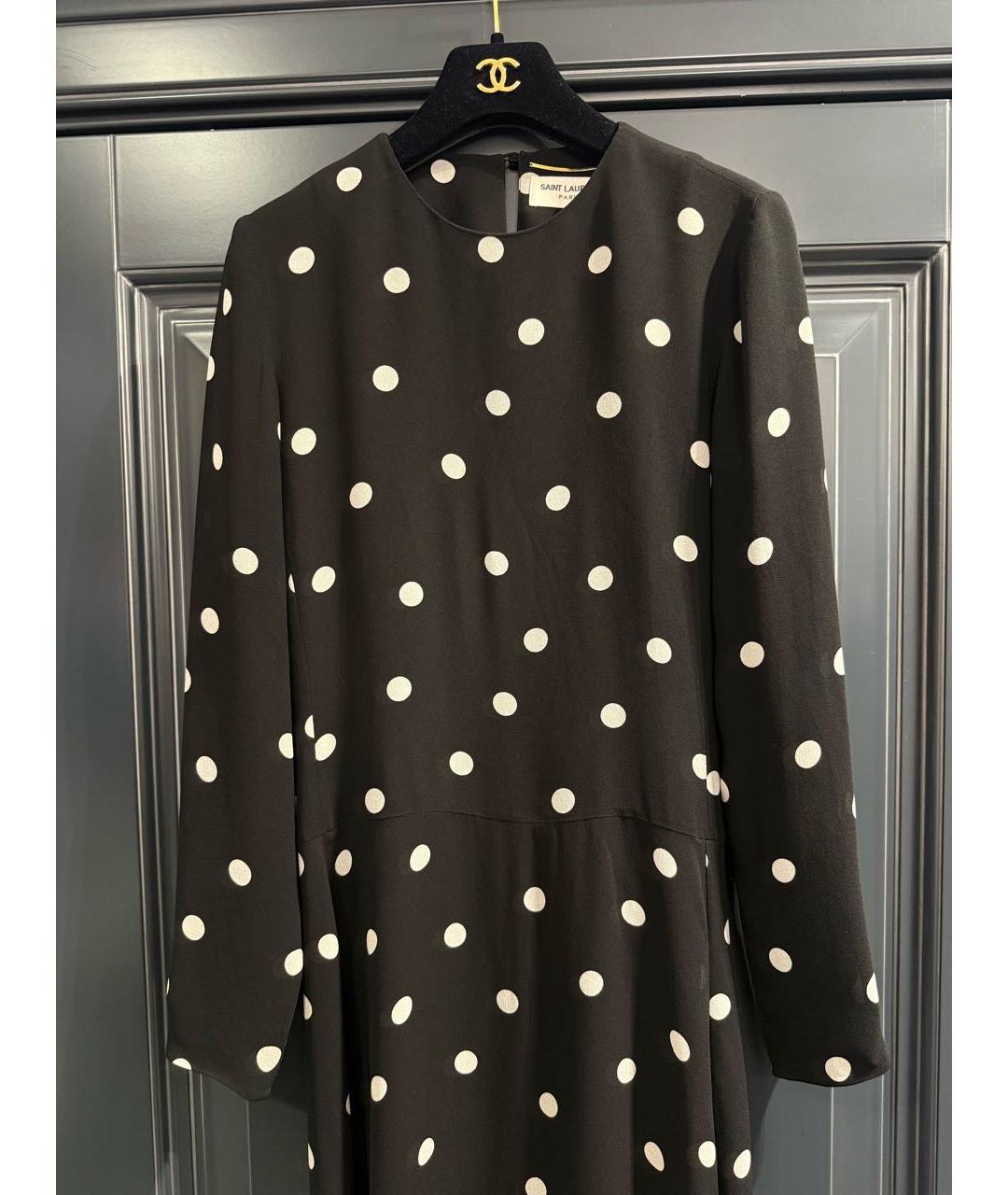 SAINT LAURENT Черное вискозное коктейльное платье, фото 2