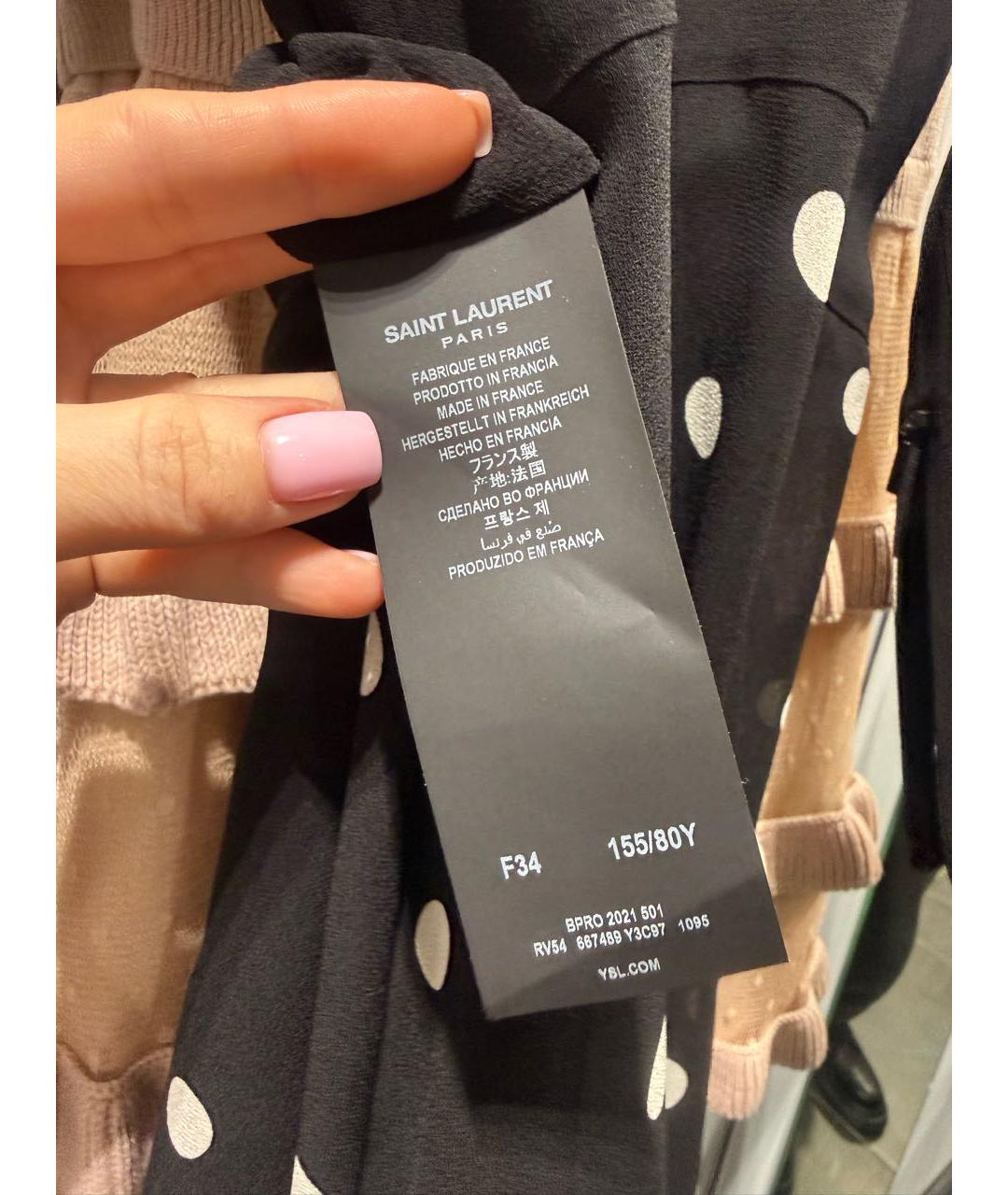 SAINT LAURENT Черное вискозное коктейльное платье, фото 4