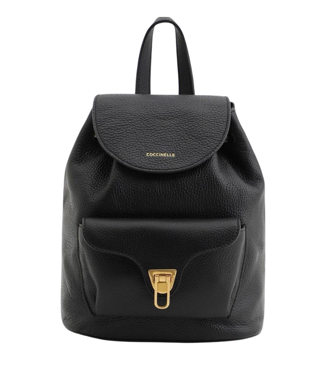 COCCINELLE Черный кожаный рюкзак, фото 1