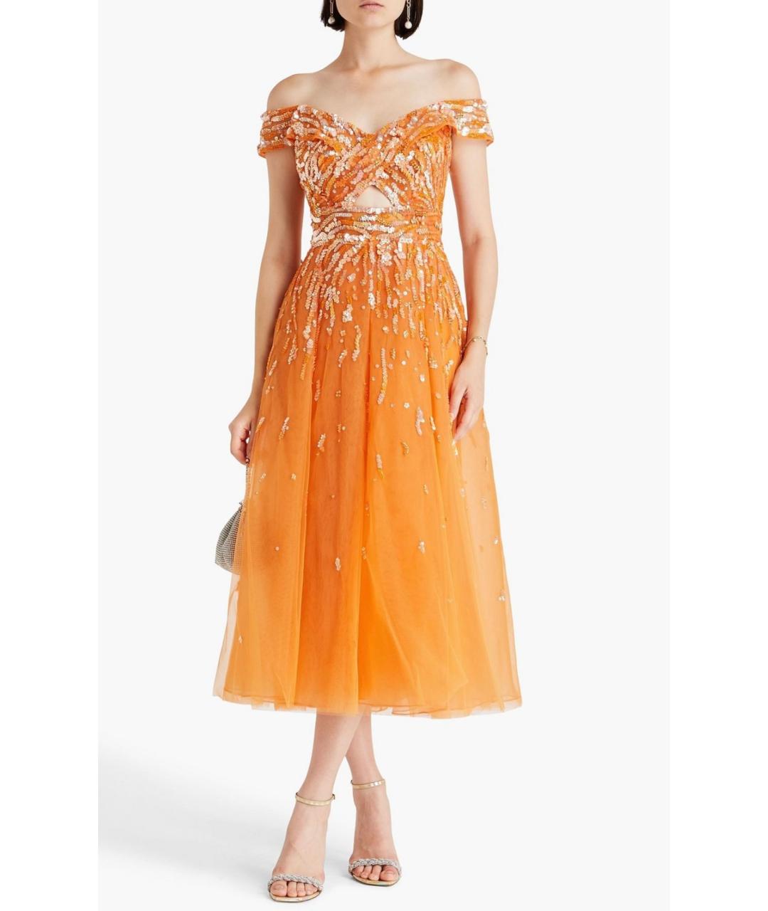 ZUHAIR MURAD Оранжевое полиамидовое коктейльное платье, фото 2