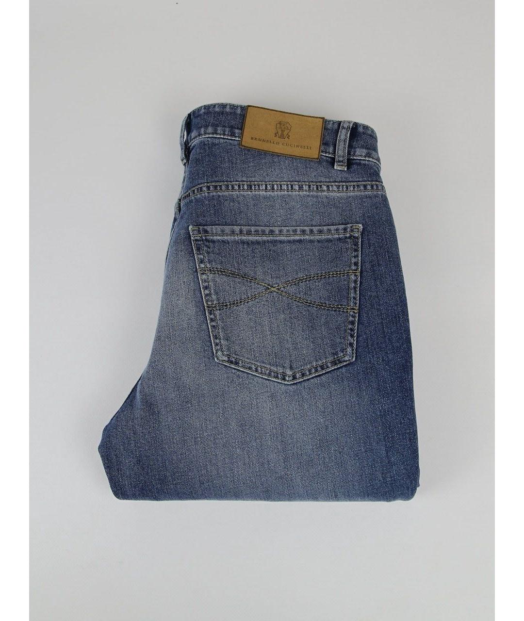 BRUNELLO CUCINELLI Синие хлопковые джинсы скинни, фото 4