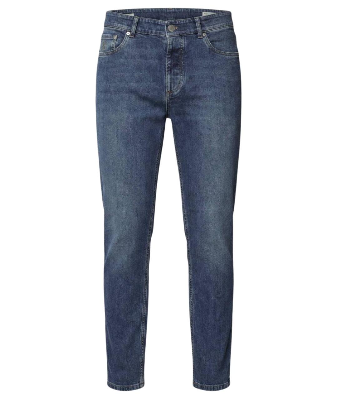 BRUNELLO CUCINELLI Синие хлопковые джинсы скинни, фото 1