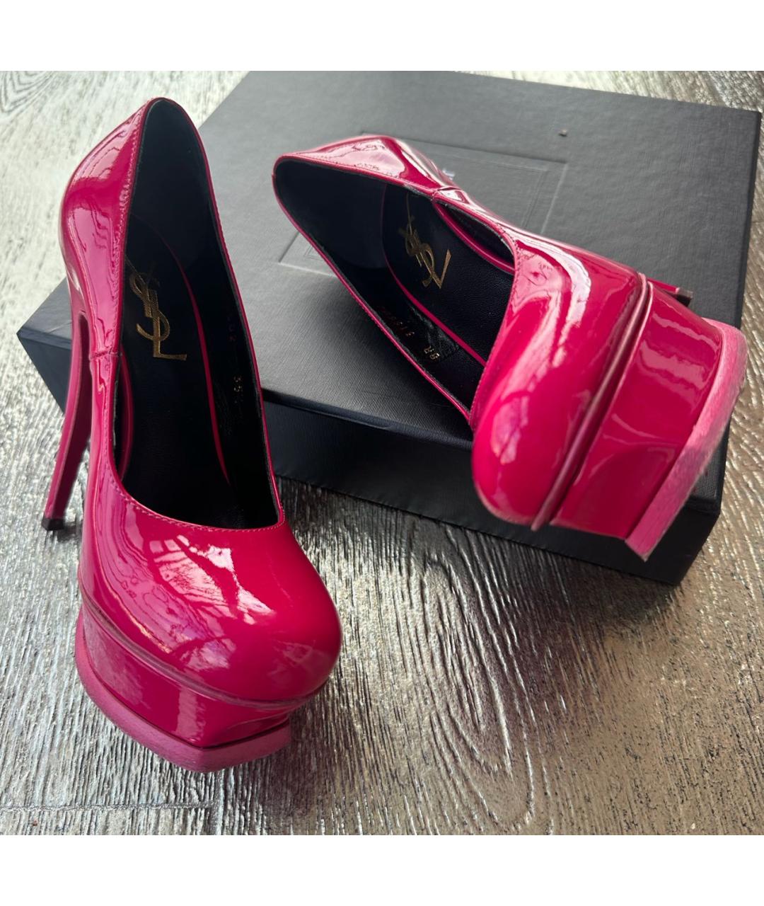 SAINT LAURENT Фуксия туфли из лакированной кожи, фото 6