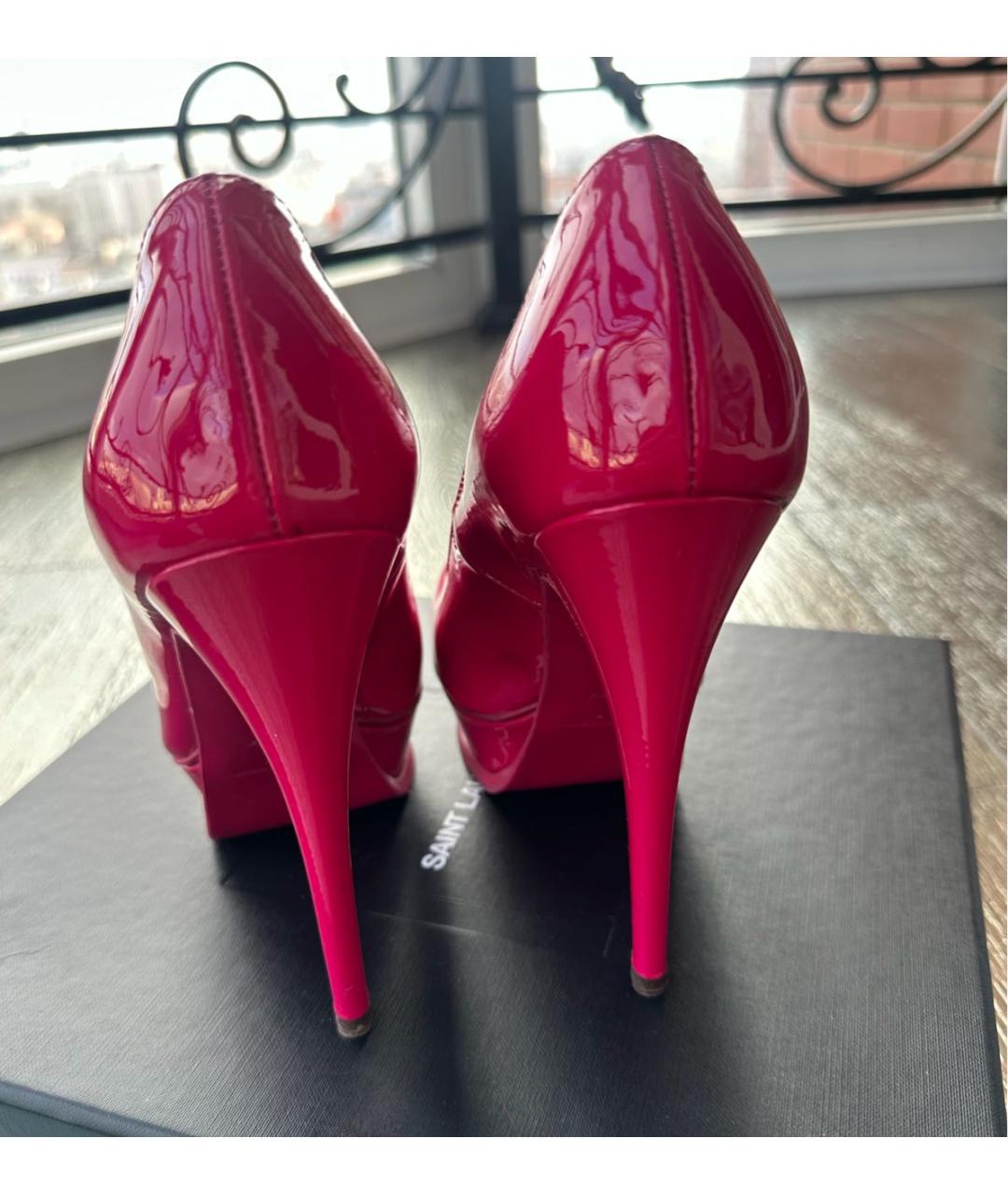SAINT LAURENT Фуксия туфли из лакированной кожи, фото 4