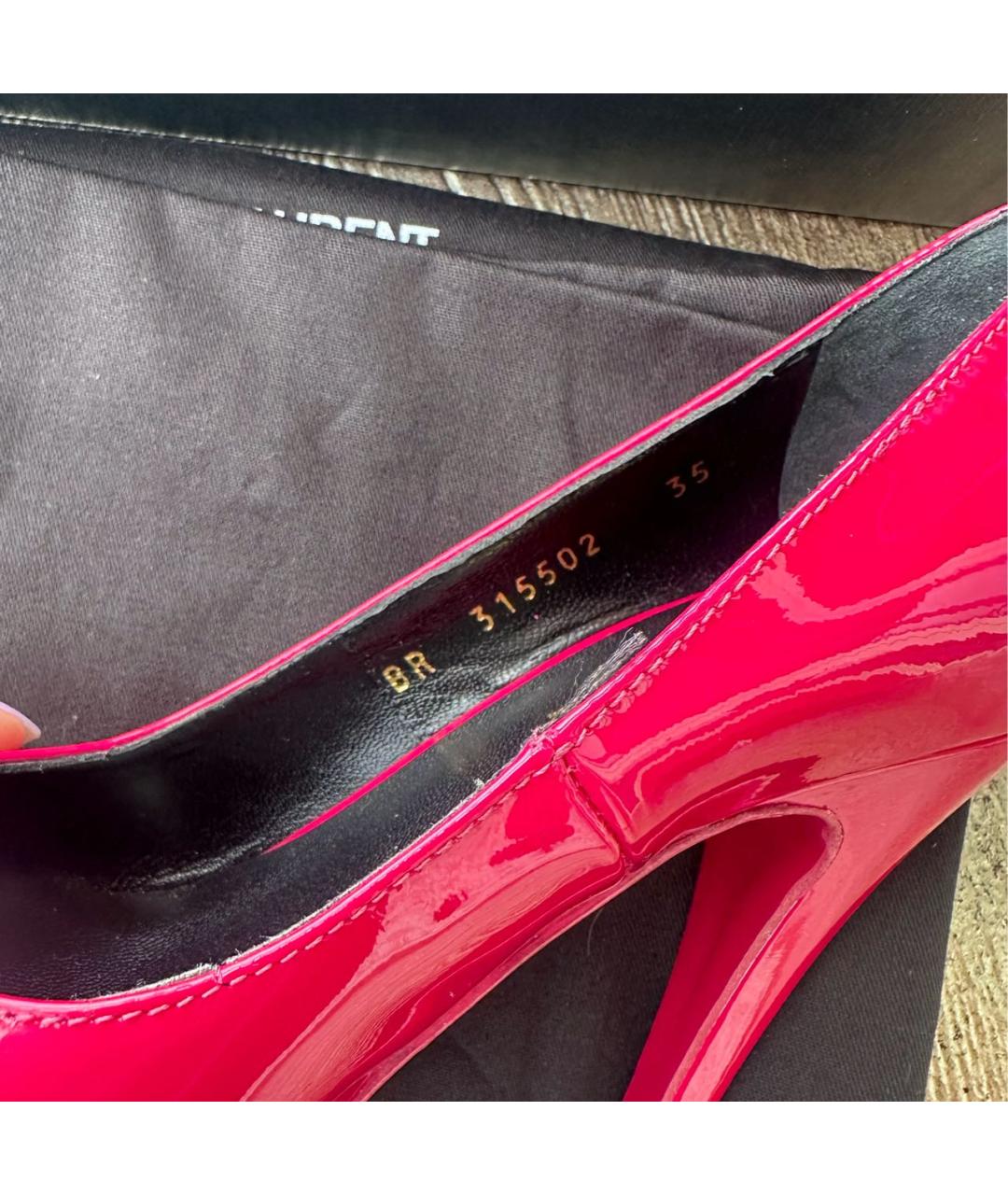 SAINT LAURENT Фуксия туфли из лакированной кожи, фото 5