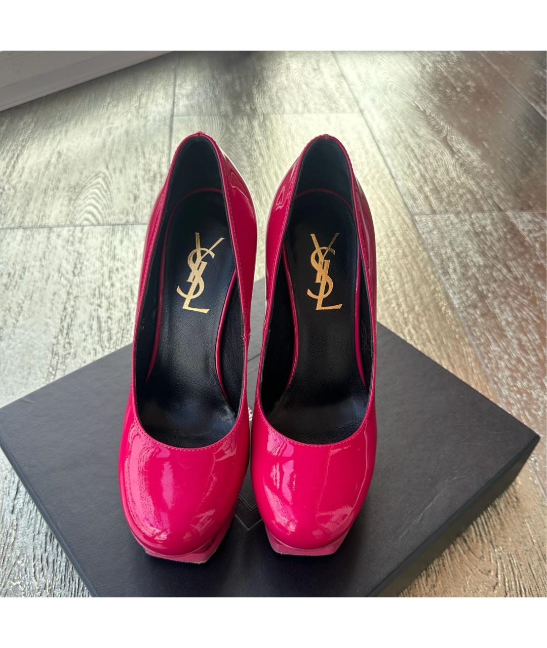 SAINT LAURENT Фуксия туфли из лакированной кожи, фото 2