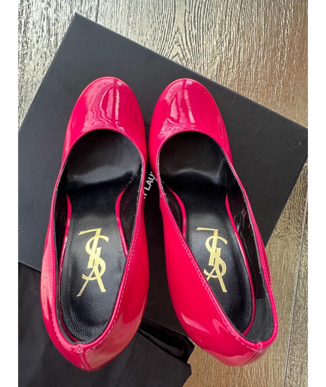 SAINT LAURENT Фуксия туфли из лакированной кожи, фото 3