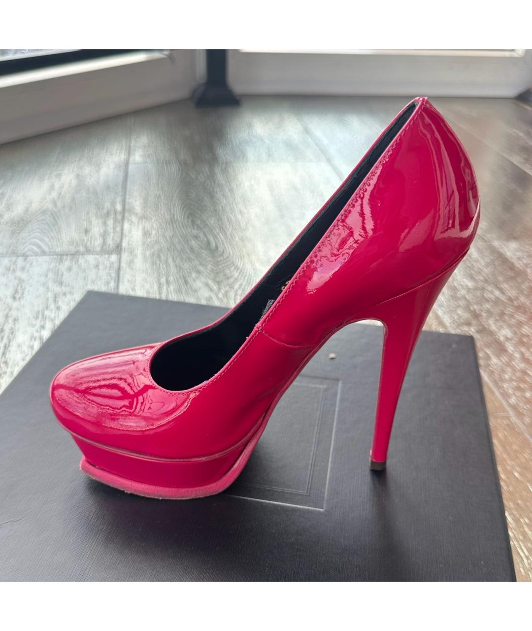 SAINT LAURENT Фуксия туфли из лакированной кожи, фото 7