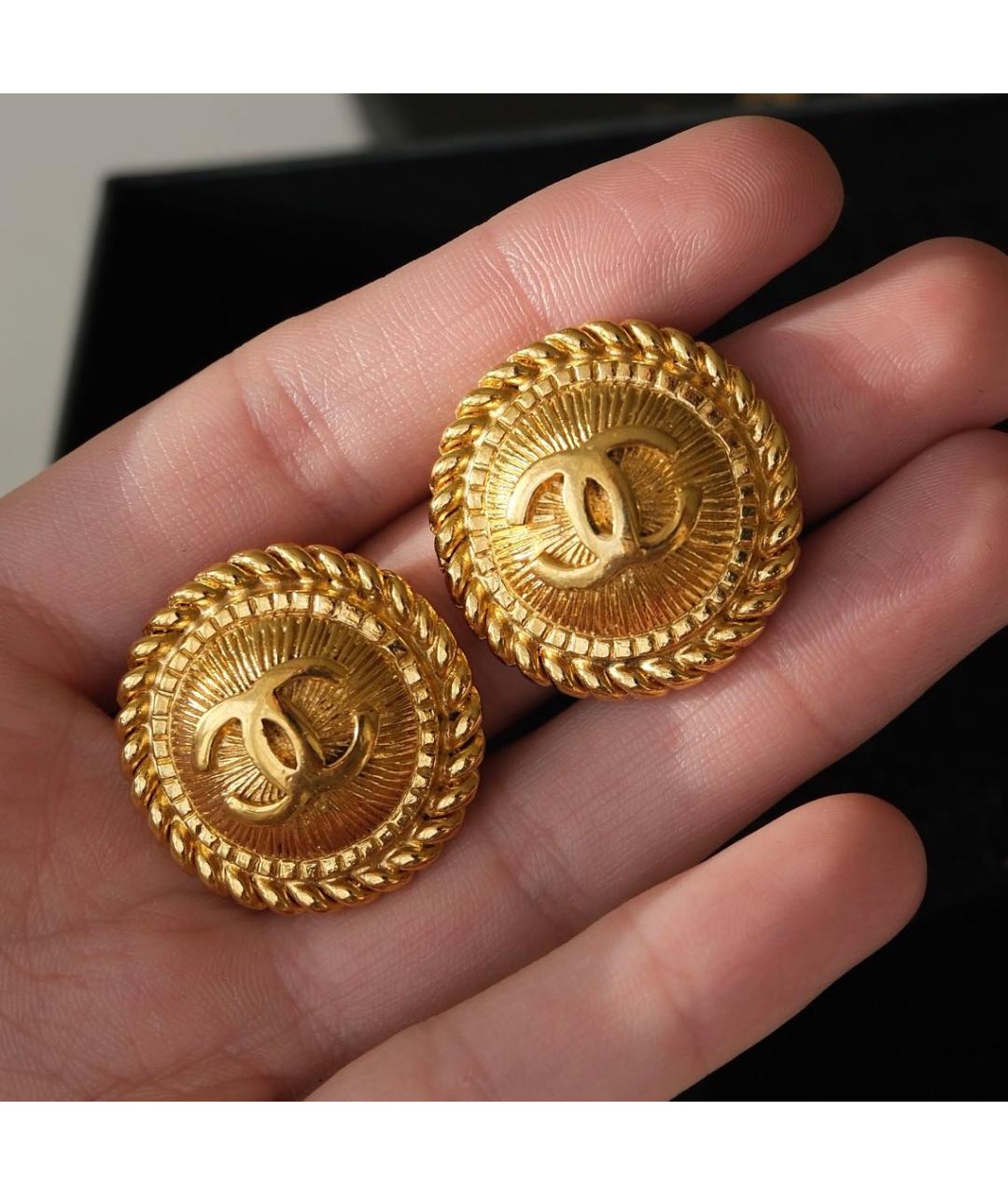 CHANEL Золотые позолоченные клипсы, фото 6
