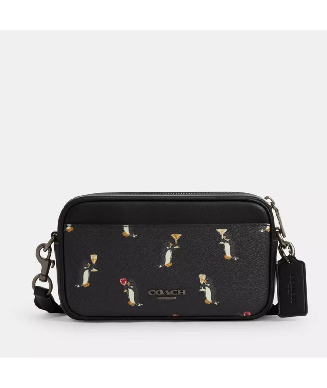 COACH Черная кожаная сумка на плечо, фото 8