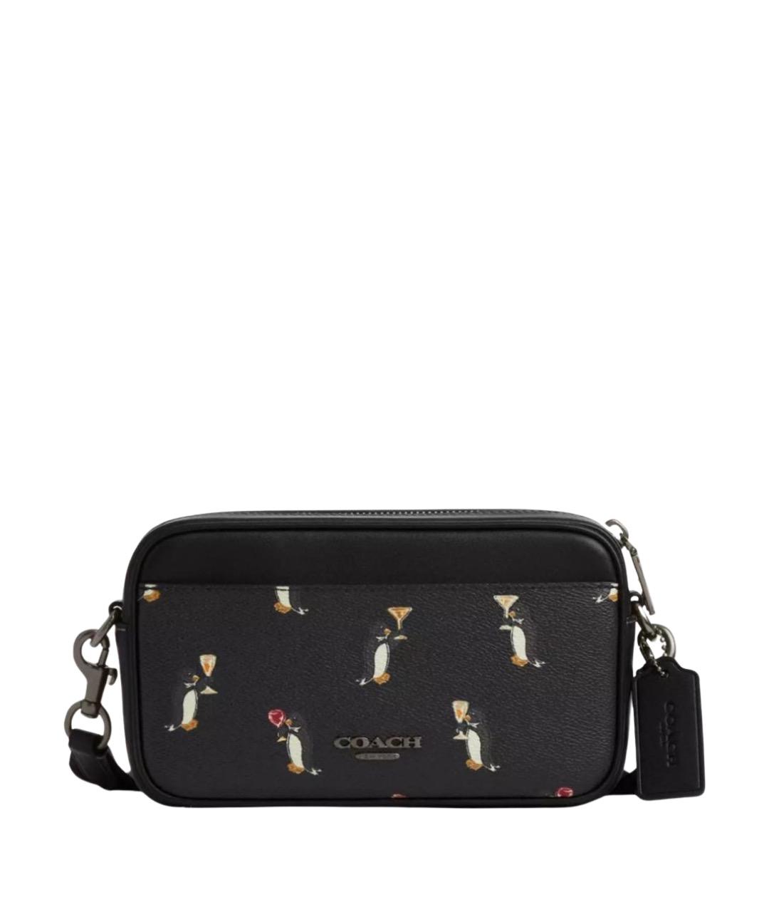 COACH Черная кожаная сумка на плечо, фото 1