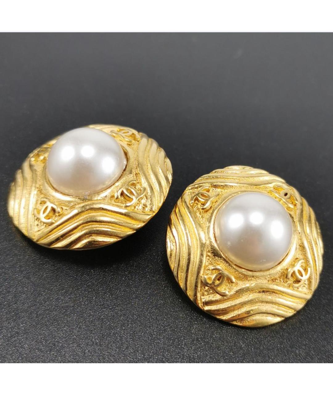 CHANEL Золотые позолоченные клипсы, фото 5