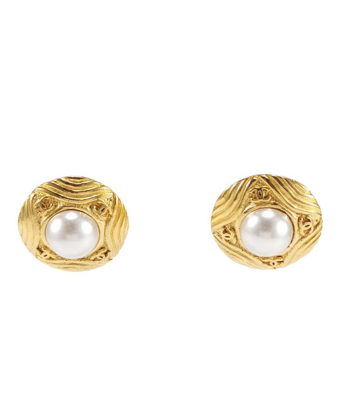 CHANEL Золотые позолоченные клипсы, фото 2