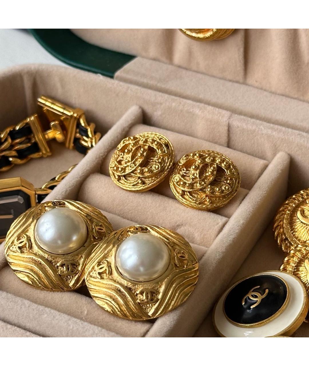 CHANEL Золотые позолоченные клипсы, фото 8