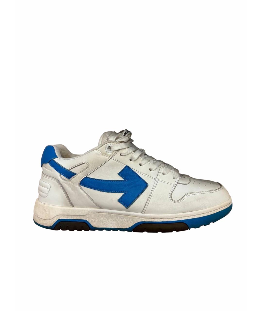 OFF-WHITE Белые кожаные низкие кроссовки / кеды, фото 1