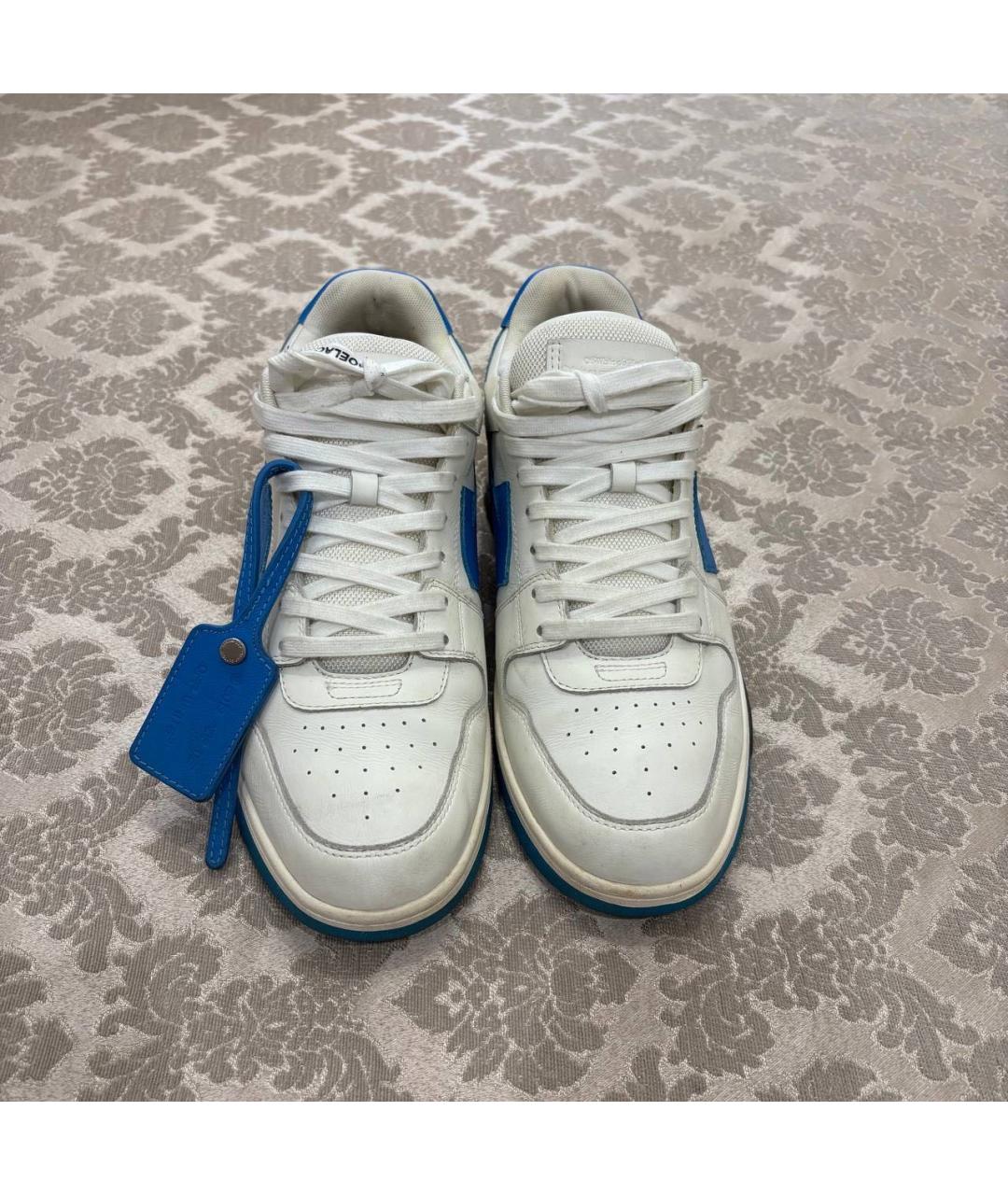 OFF-WHITE Белые кожаные низкие кроссовки / кеды, фото 2