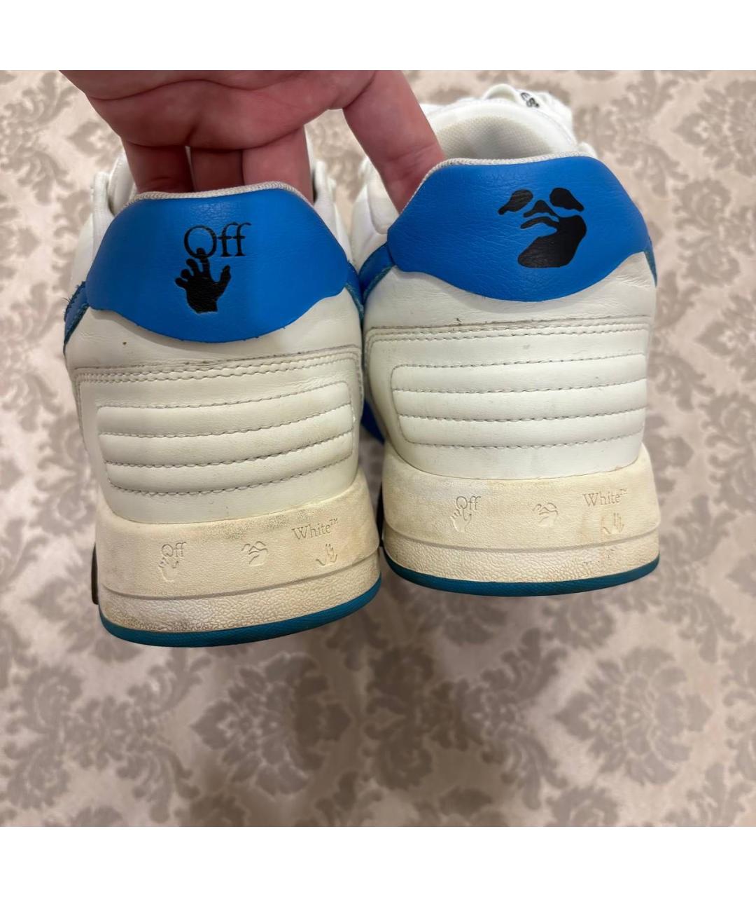 OFF-WHITE Белые кожаные низкие кроссовки / кеды, фото 4