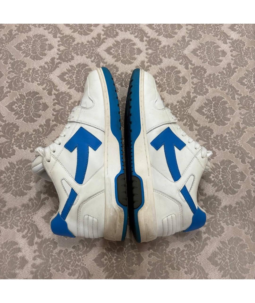 OFF-WHITE Белые кожаные низкие кроссовки / кеды, фото 3