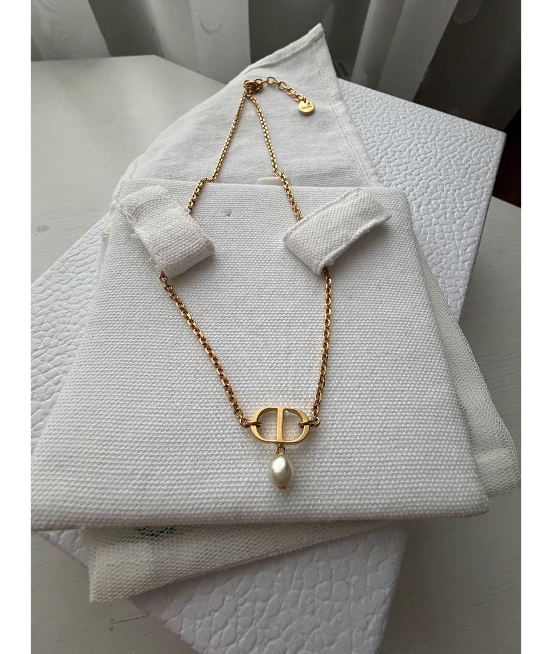 CHRISTIAN DIOR Золотое металлическое колье, фото 2