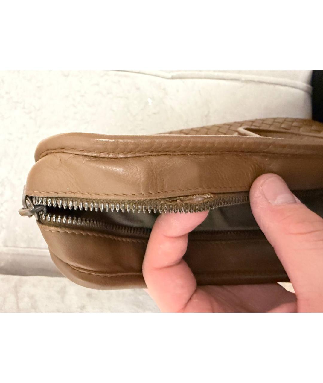 BOTTEGA VENETA Коричневый кожаный портфель, фото 8