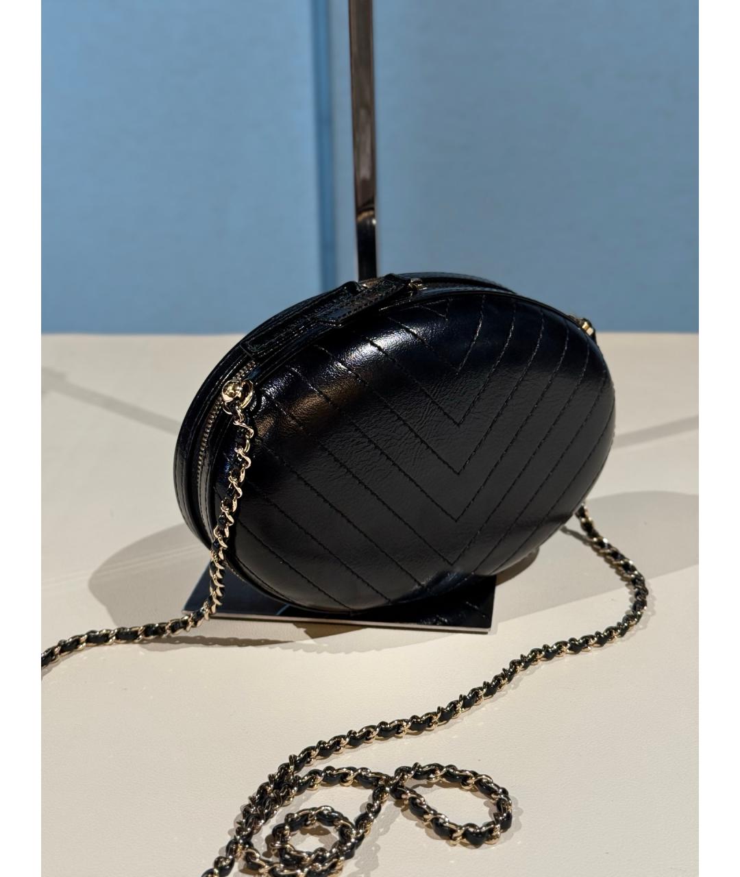 CHANEL Черная кожаная сумка через плечо, фото 6