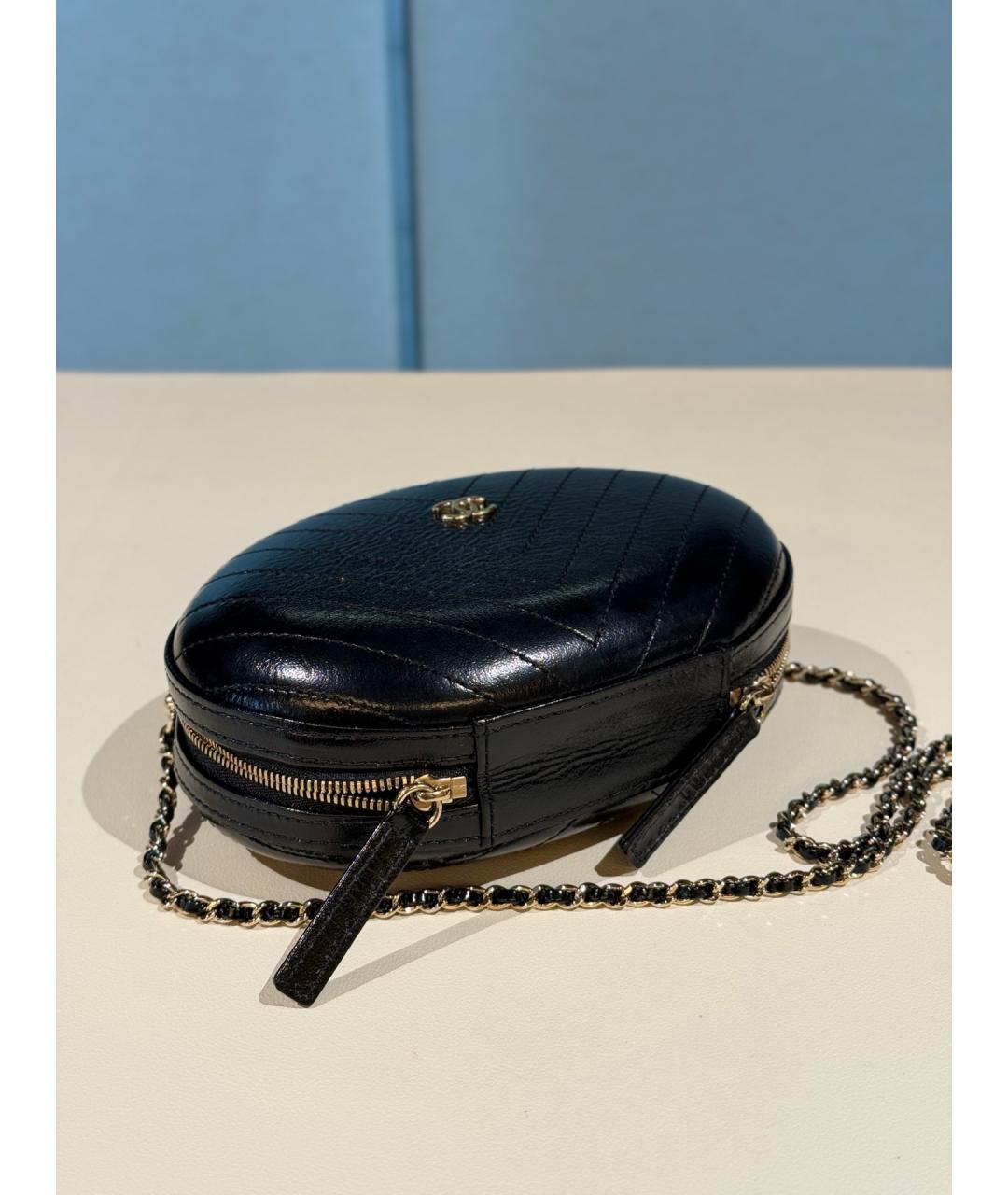 CHANEL Черная кожаная сумка через плечо, фото 8