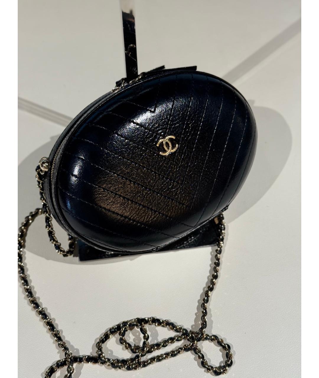 CHANEL Черная кожаная сумка через плечо, фото 4