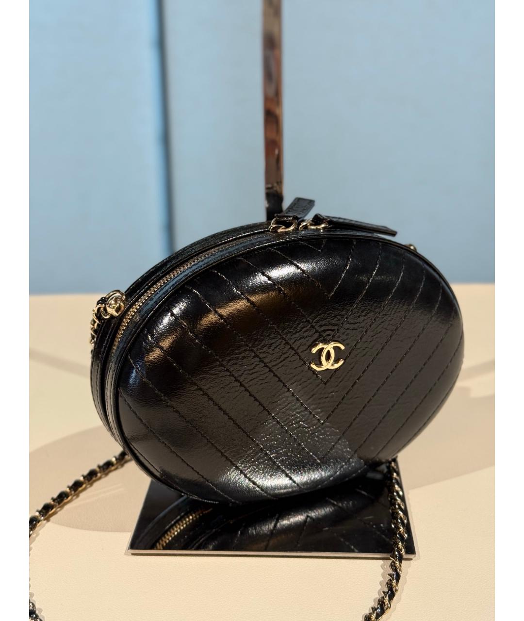 CHANEL Черная кожаная сумка через плечо, фото 3