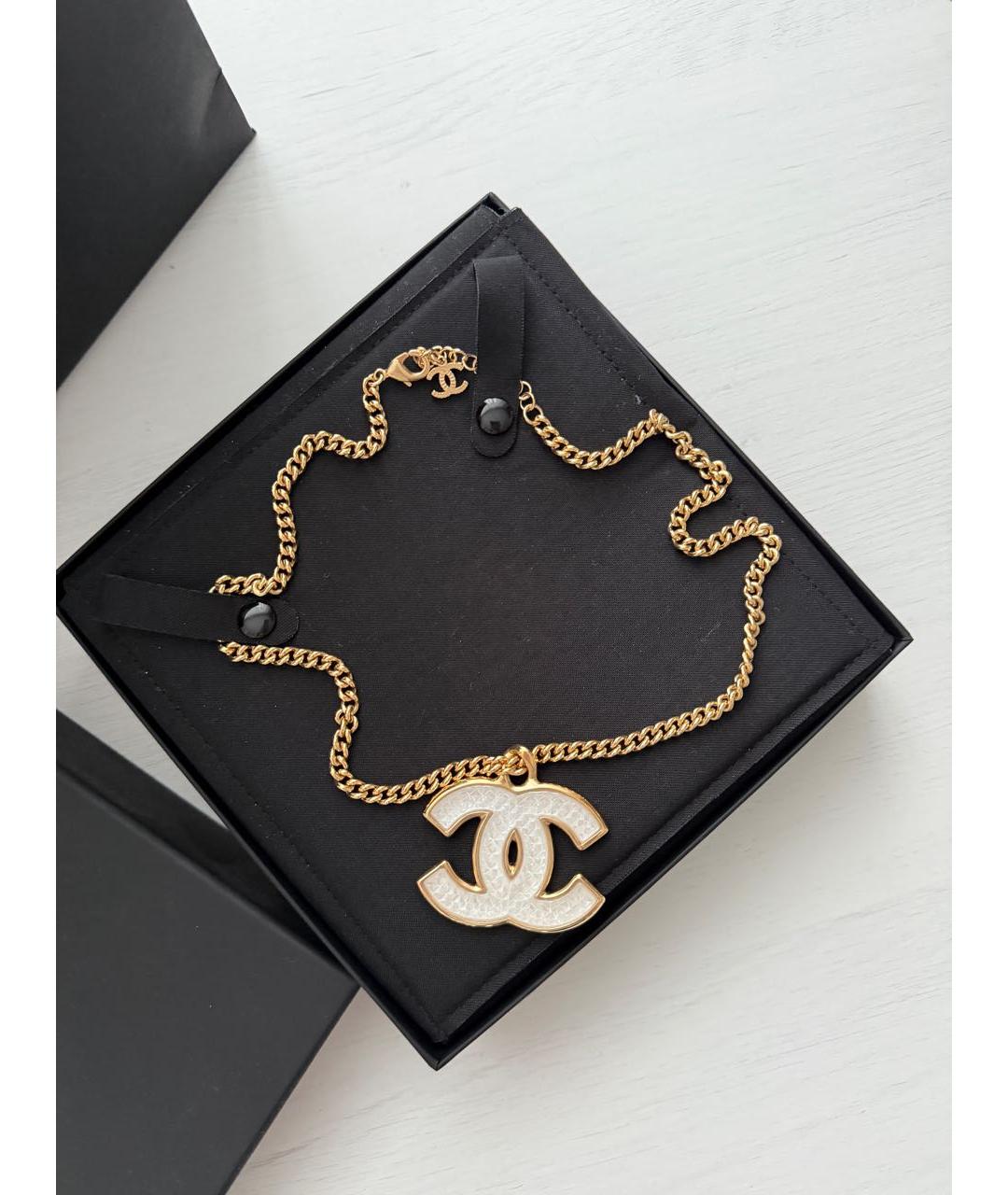 CHANEL Золотое металлическое колье, фото 7