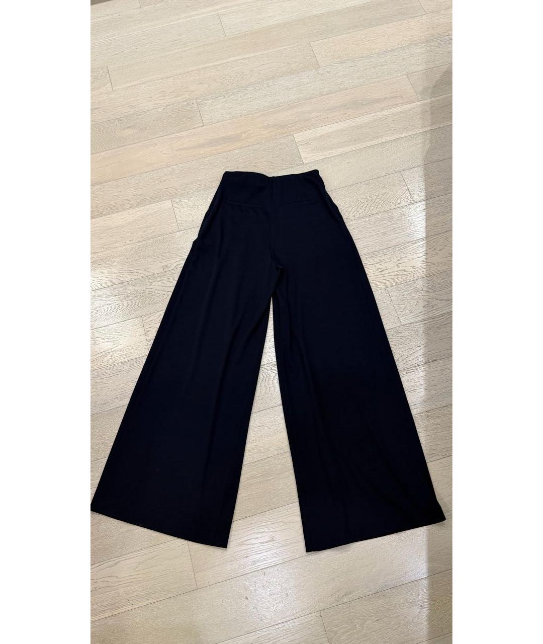 MAX MARA Темно-синие шерстяные брюки широкие, фото 3
