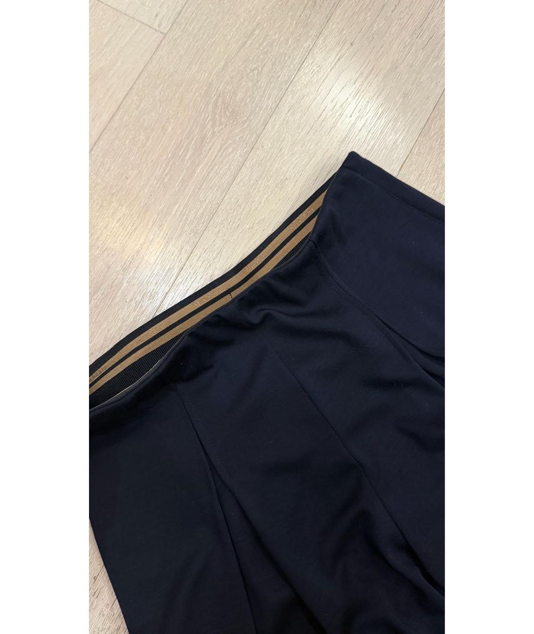 MAX MARA Темно-синие шерстяные брюки широкие, фото 4