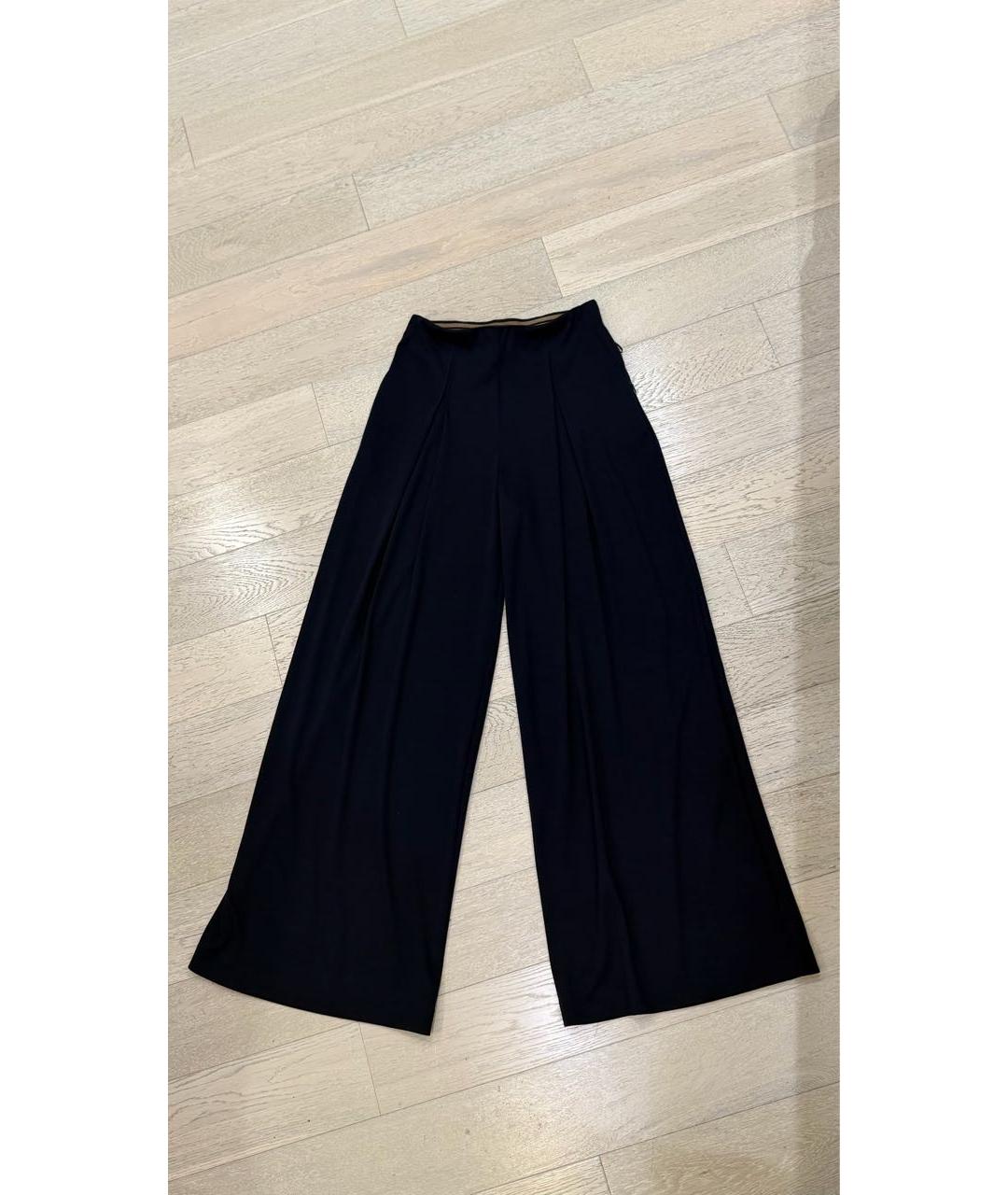 MAX MARA Темно-синие шерстяные брюки широкие, фото 2