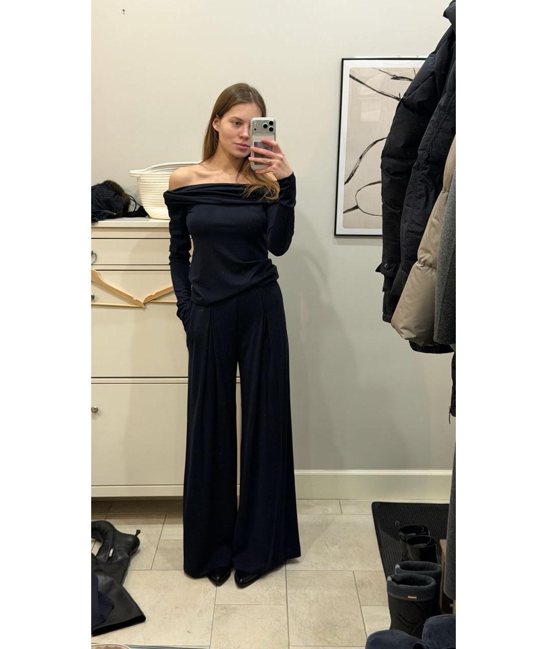 MAX MARA Темно-синие шерстяные брюки широкие, фото 8