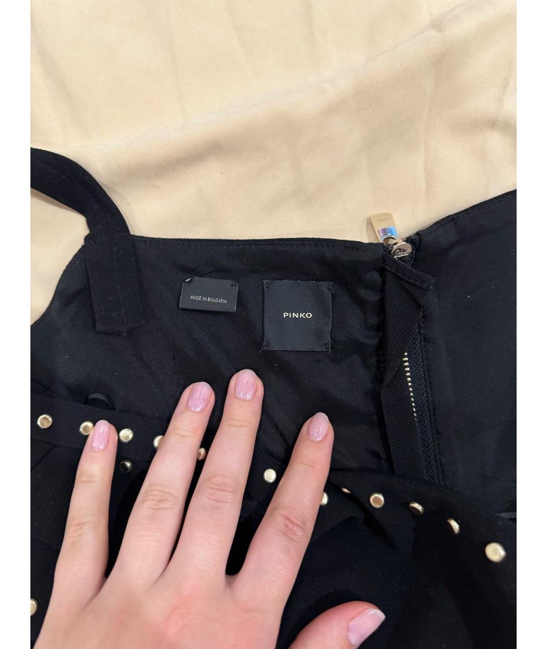 PINKO Черное полиэстеровое коктейльное платье, фото 5