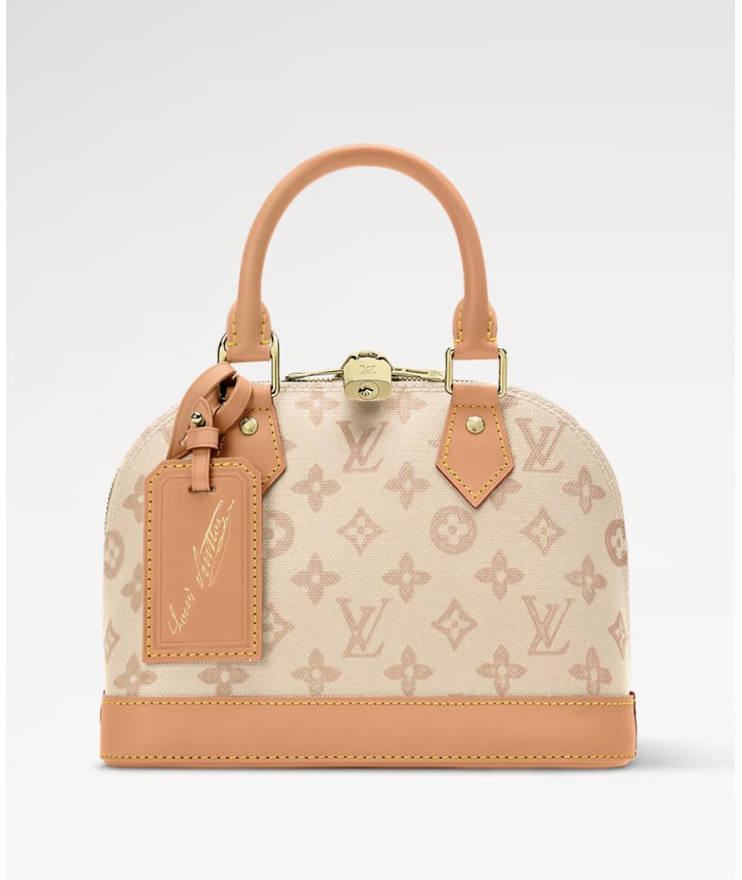 LOUIS VUITTON Бежевая сумка с короткими ручками, фото 4