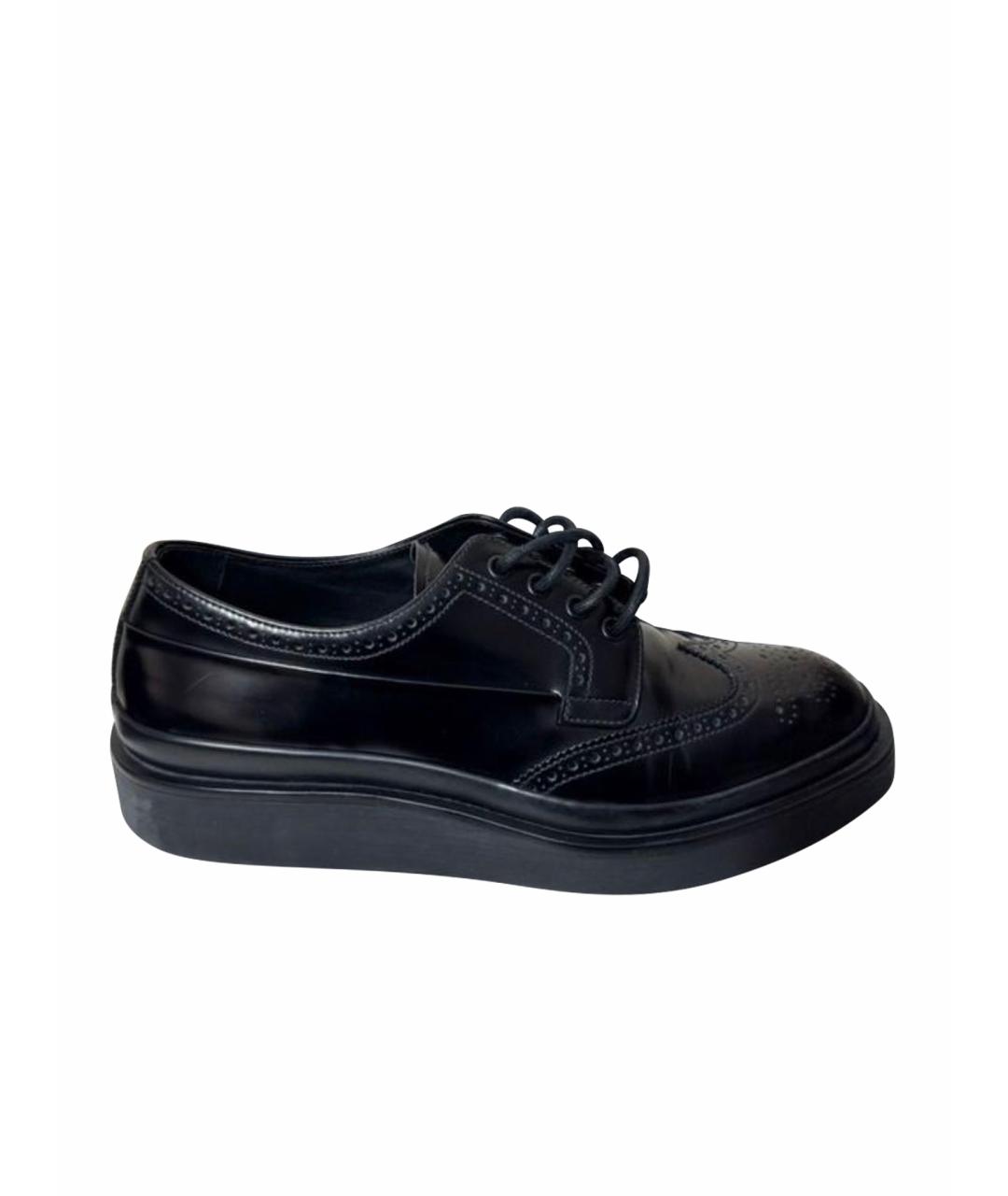 PRADA Черные кожаные туфли, фото 1