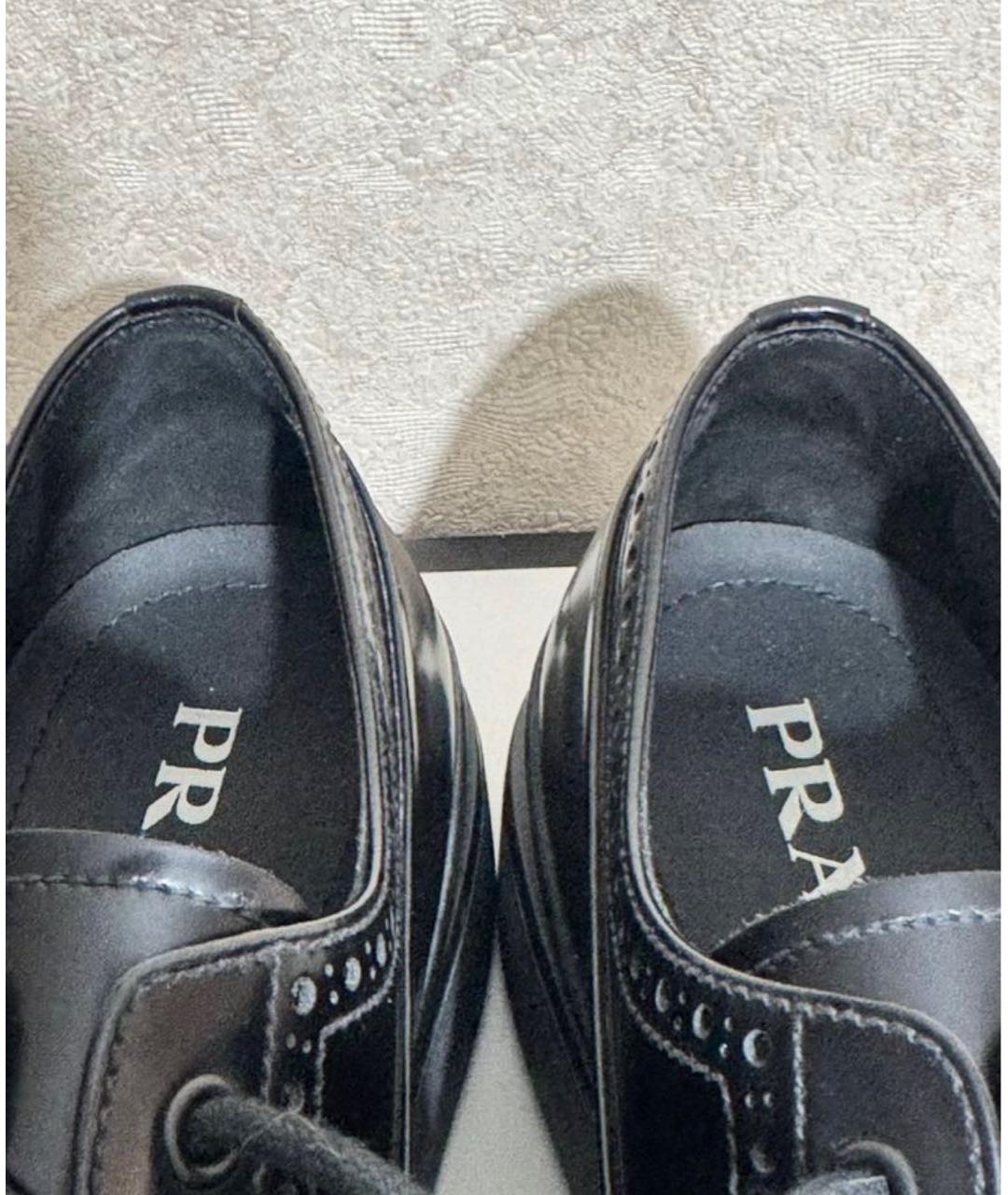 PRADA Черные кожаные туфли, фото 7