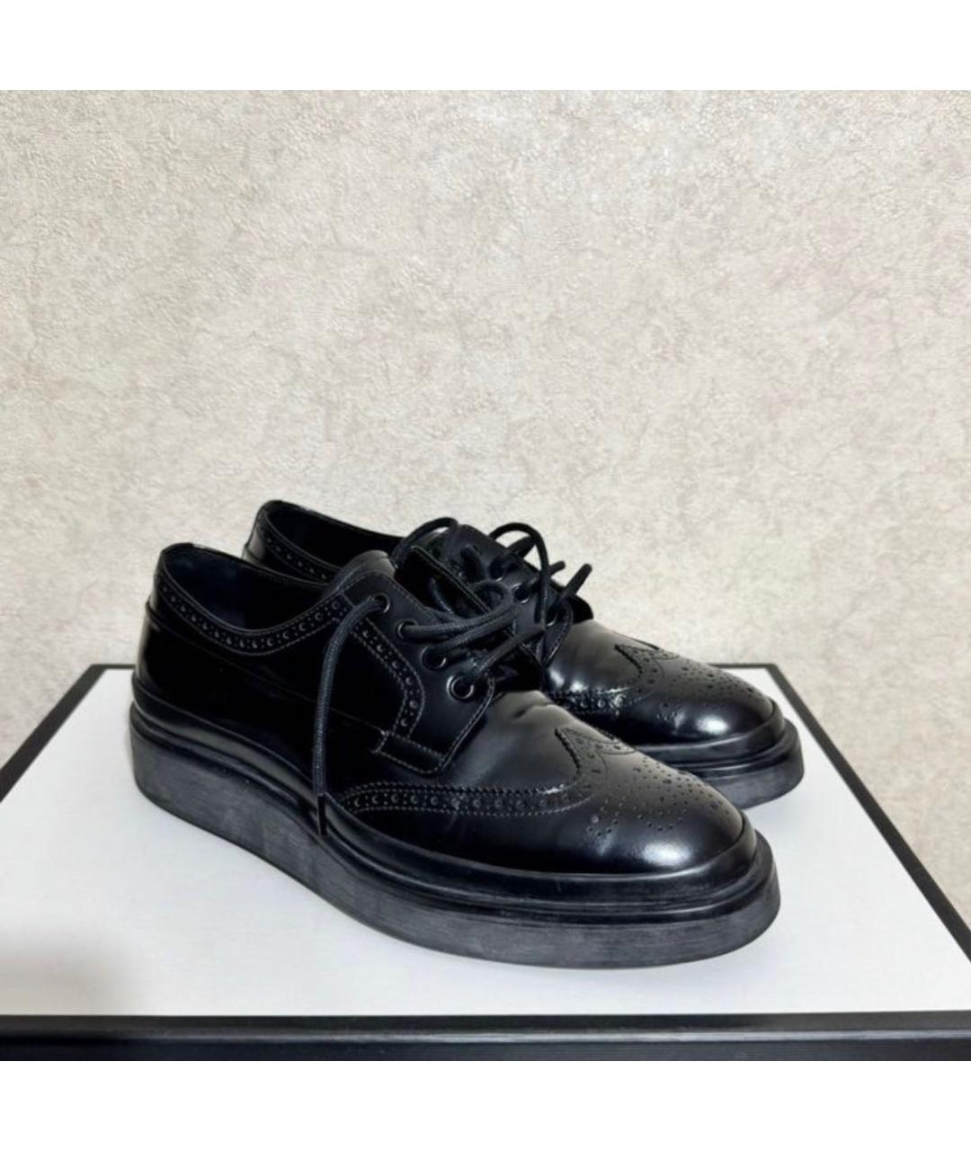 PRADA Черные кожаные туфли, фото 3