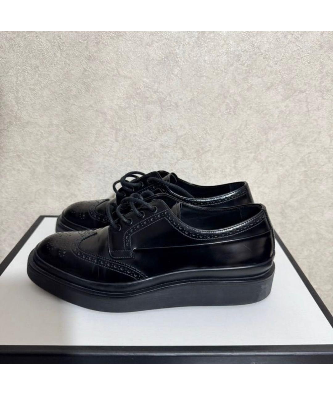 PRADA Черные кожаные туфли, фото 8