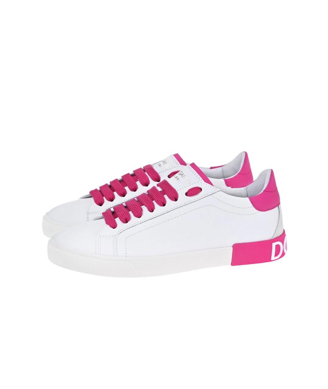 DOLCE&GABBANA Белые кожаные кеды, фото 5