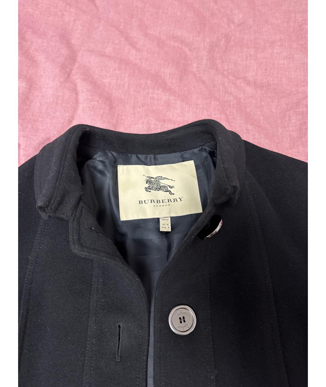 BURBERRY Черное шерстяное пальто, фото 3