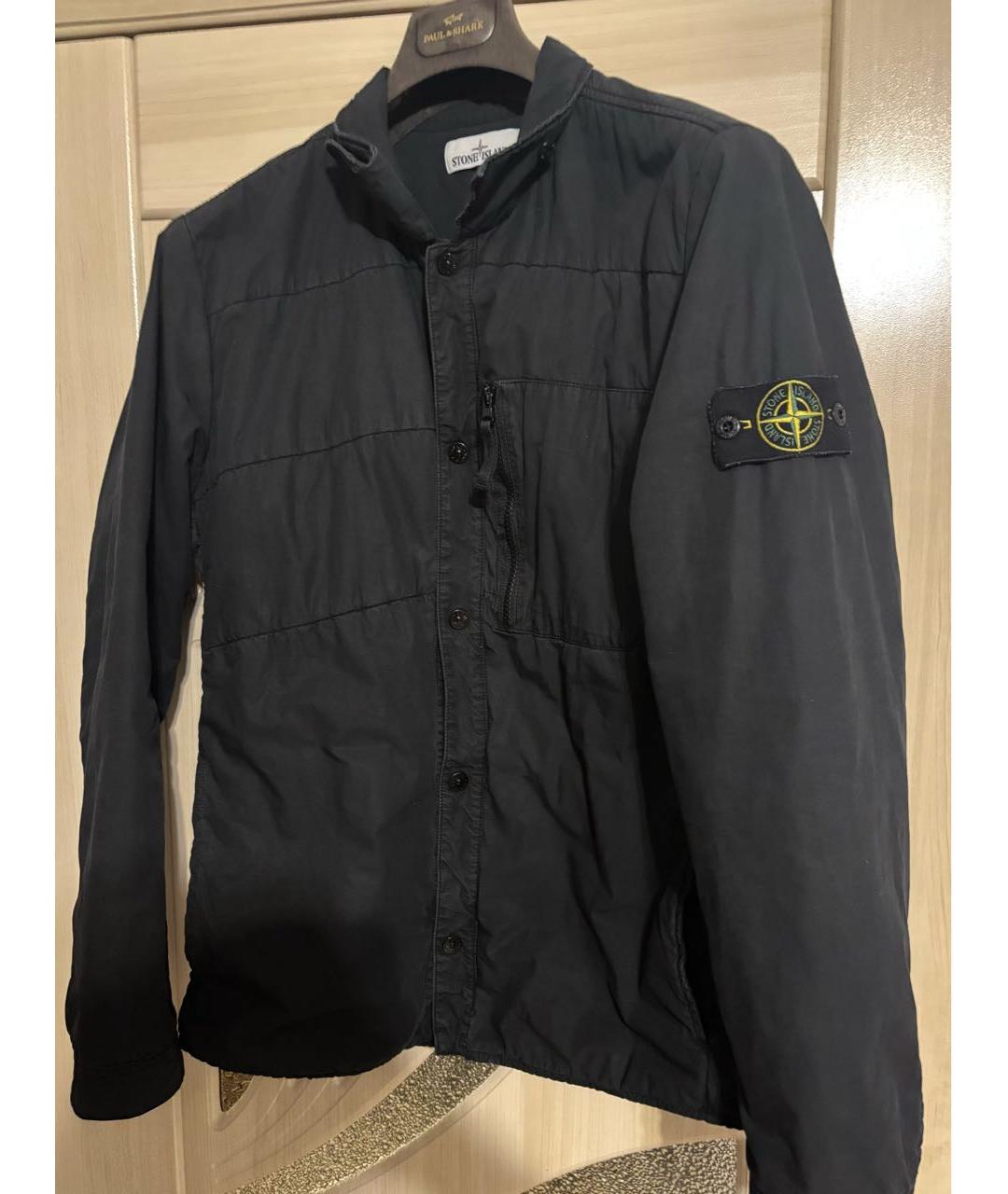 STONE ISLAND Черная хлопковая куртка, фото 8