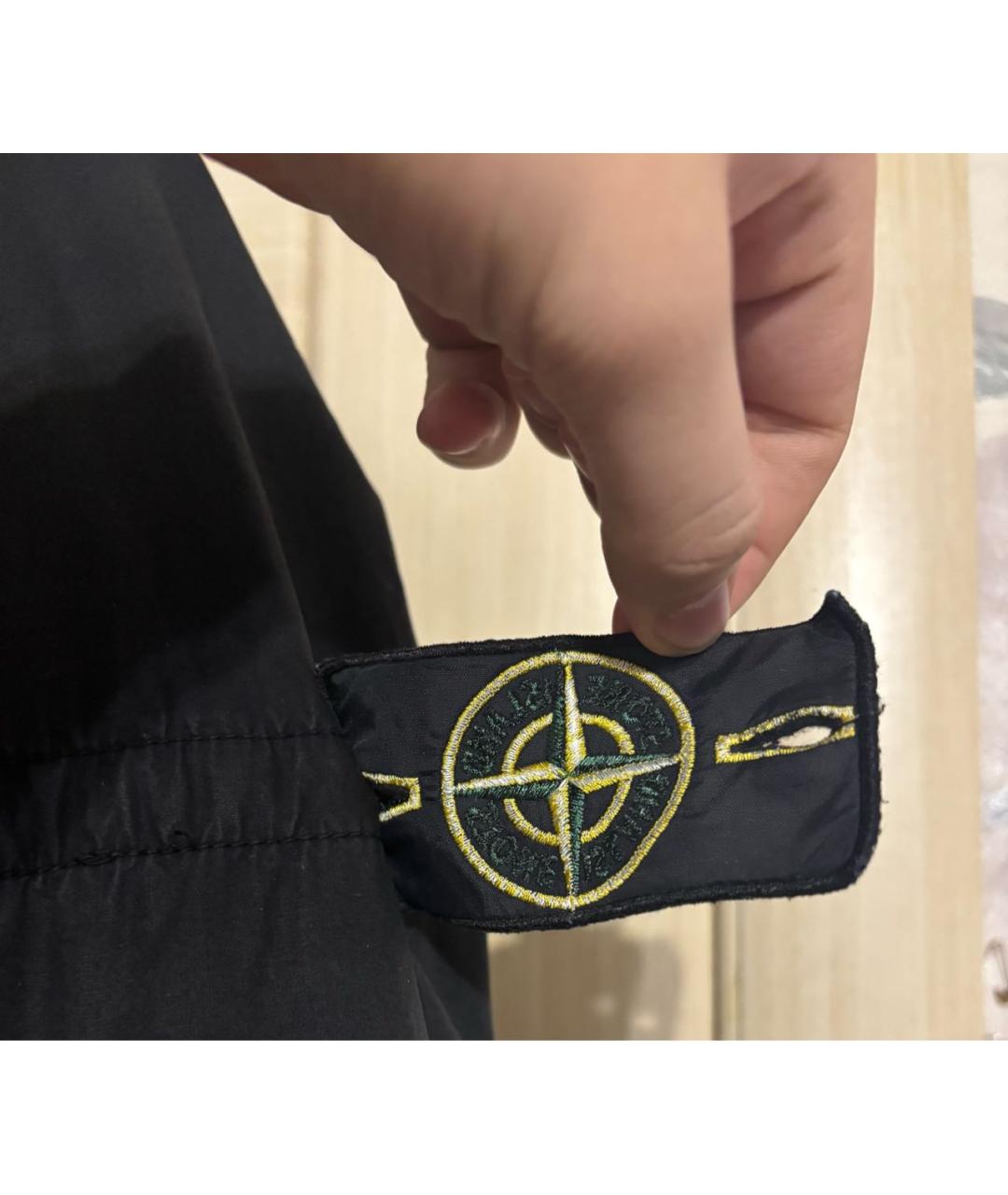 STONE ISLAND Черная хлопковая куртка, фото 3